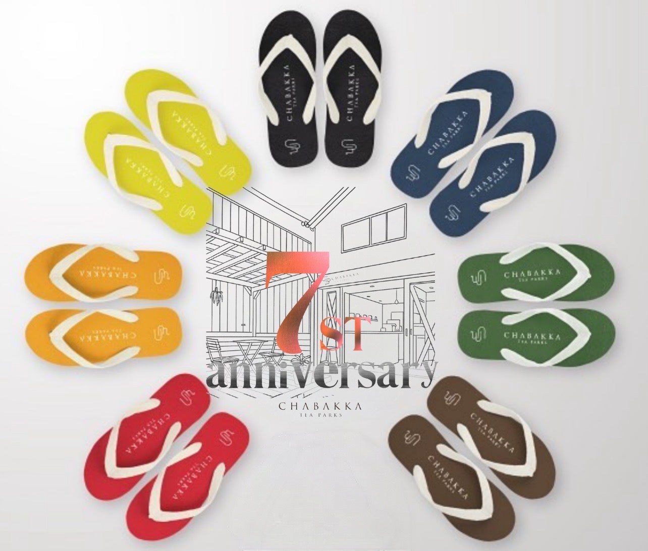 7st anniversary Special item「CHABAKKA TEA PARKS×げんべいサンダル」