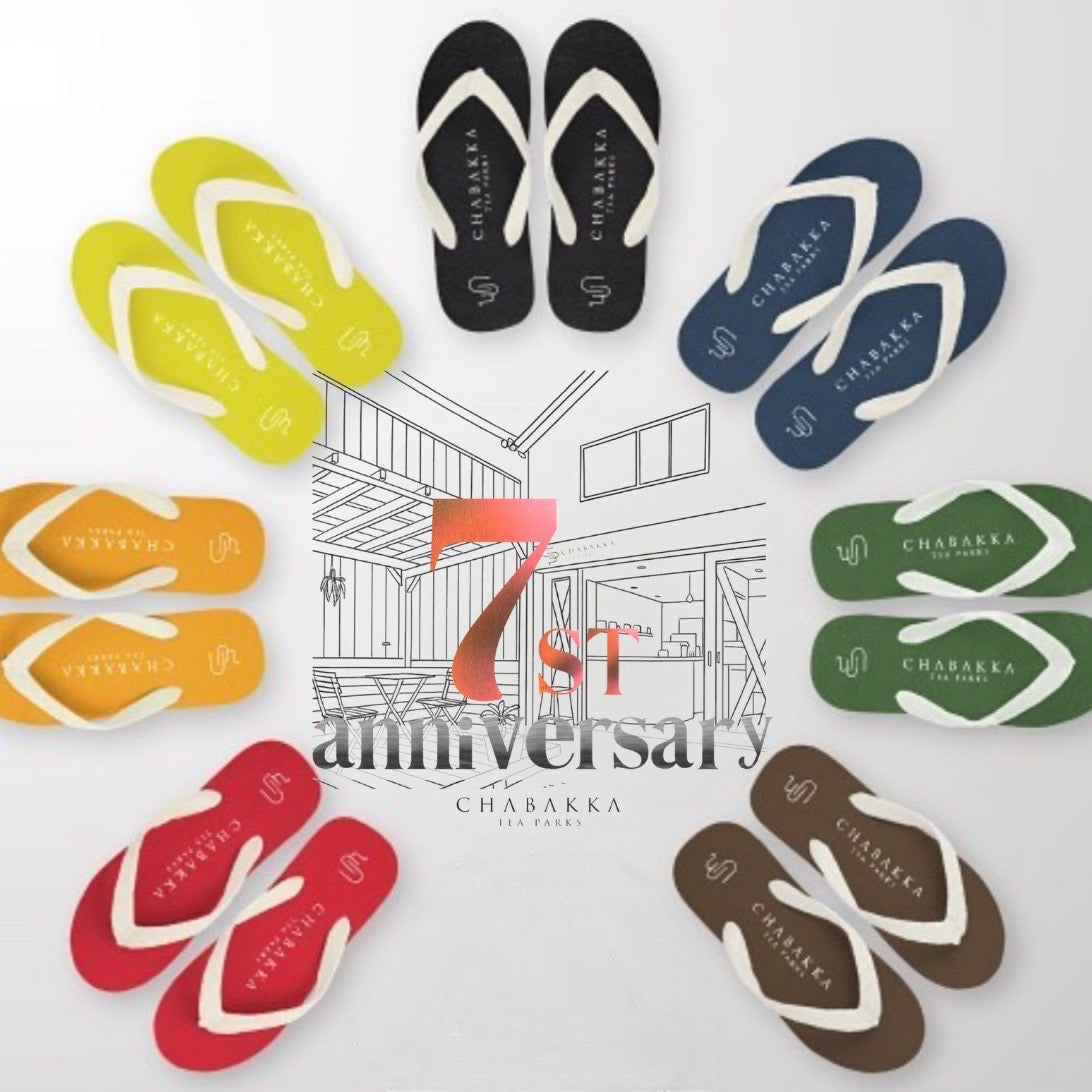 7st anniversary Special item「CHABAKKA TEA PARKS×げんべいサンダル」
