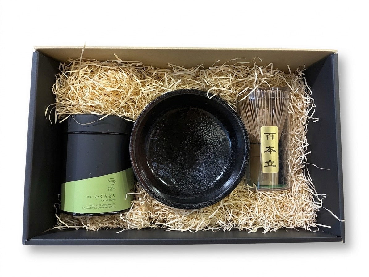 抹茶道具3点スターターセットｰ抹茶ｰ抹茶茶碗ｰ茶筅